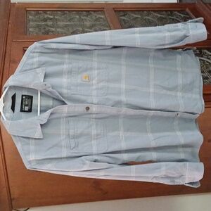 Carhartt Blue Plaid Button Down Shirt